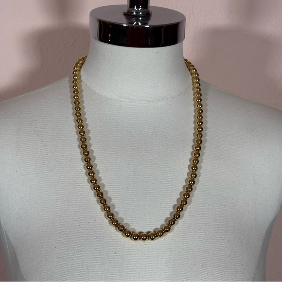 Napier Vintage 1980 90 heavy gold plated Classic Long Ball chain Necklace 24 in. - Picture 13 of 15